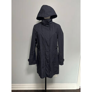 Women's Kirkland Signature Navy Hooded Trench Coat SP